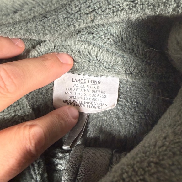 US Military Cold Weather Fleece Jacket Large Long Gen III OCP - Picture 4 of 6
